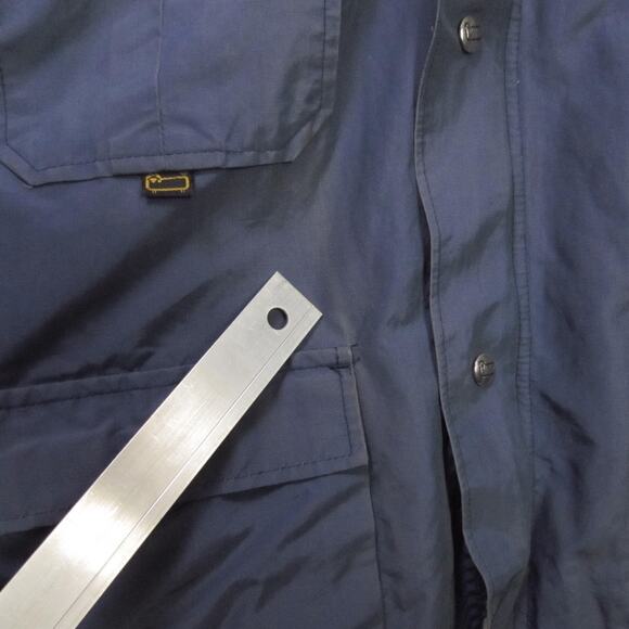 Vintage Woolrich Jacket Mens Large Blue Hooded Parka Field Coat Pockets 90s - Picture 9 of 11